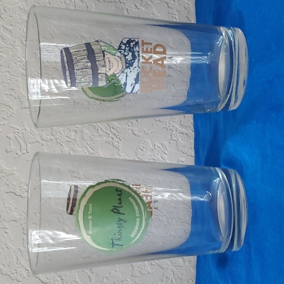 Bucket Head IPA Thirsty Planet Austin Tx brewing company 2 pint glasses - Picture 4 of 8